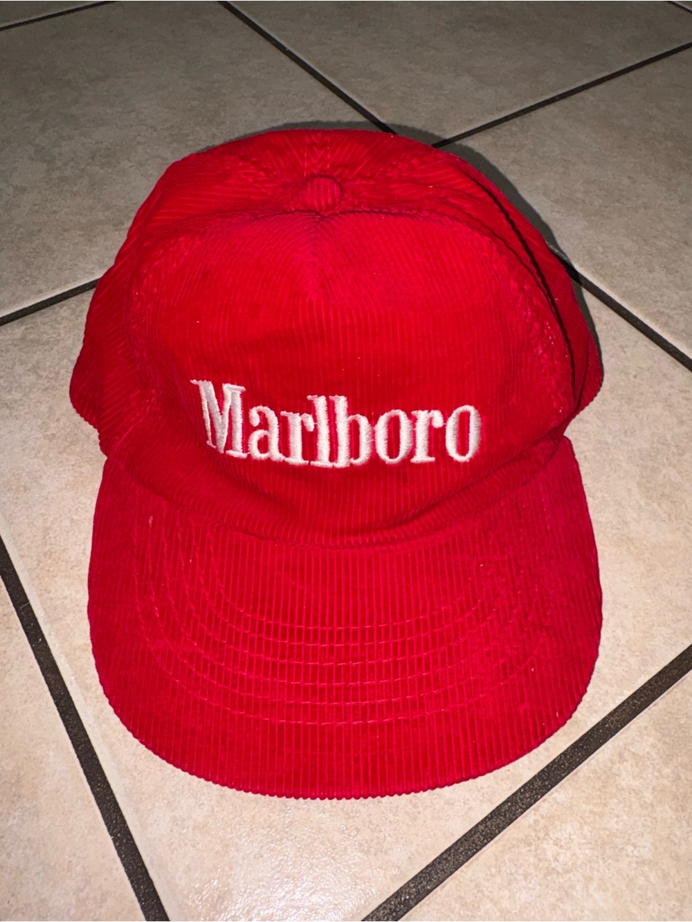 Vintage Marlboro Red Corduroy Cap